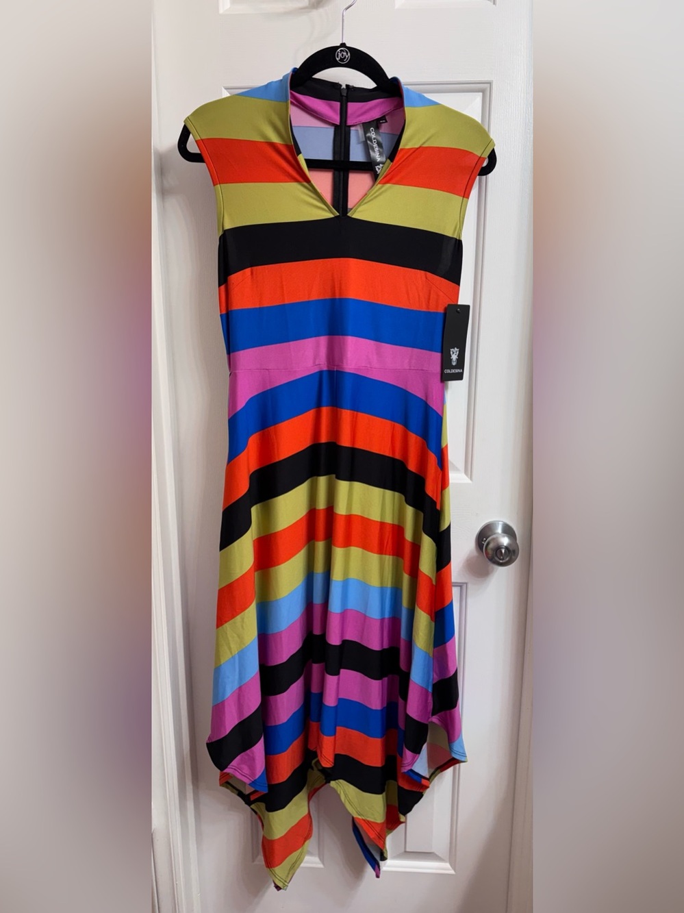 COLDESINA Women’s Asymmetric Hem Sleeveless Kayla Dress, NEW with Tags
